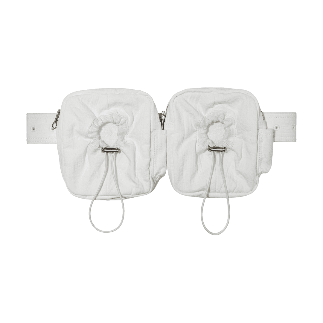 Gathering Belted Dual Bag - White