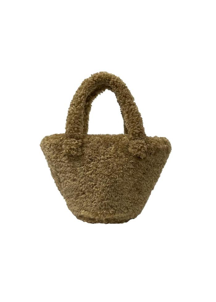 NO.154 BROWN TEDDY SHEARING TOTE BAG