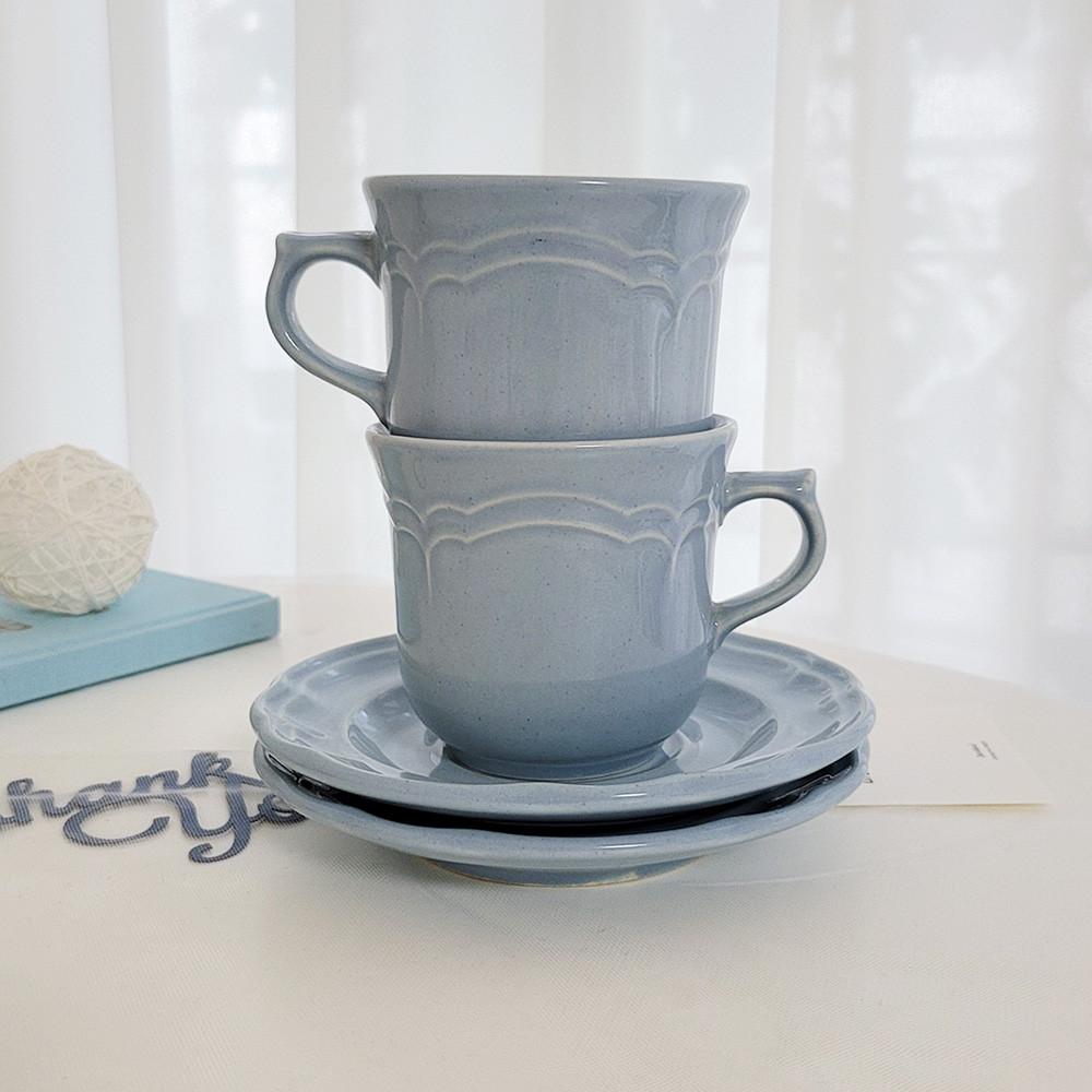 [빈티지]팔츠그라프 스카이블루 컵앤소서 세트