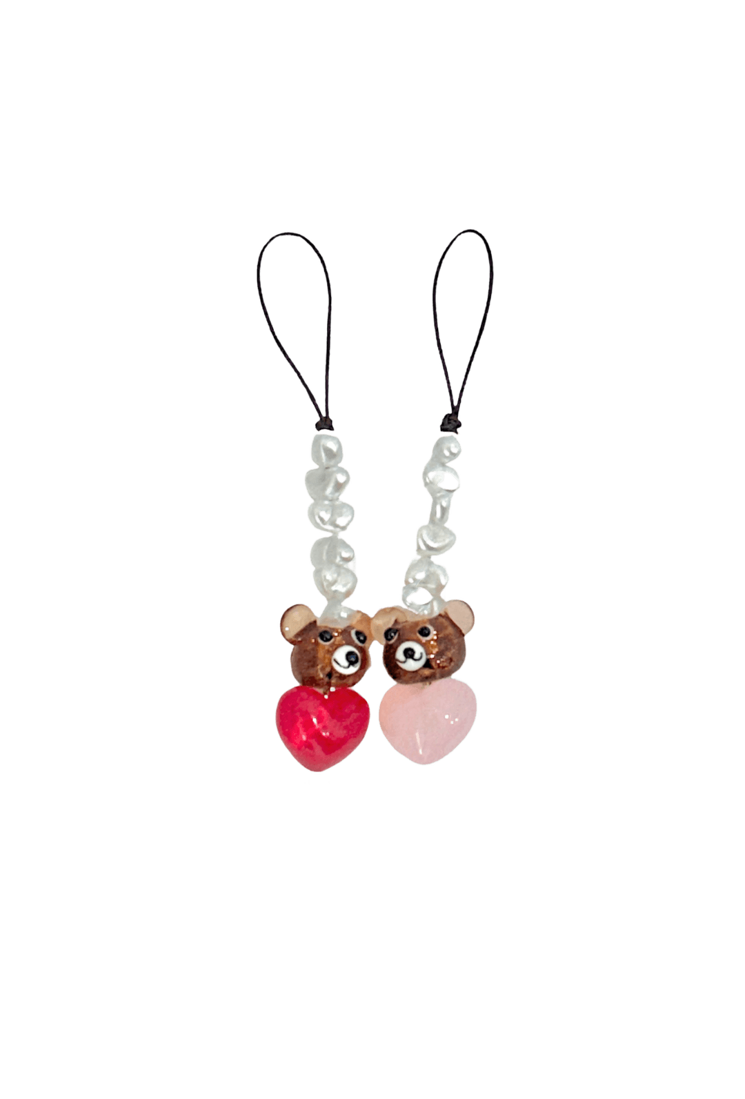 AHIND Heart Bear Phone Strap(Red, Baby Pink)