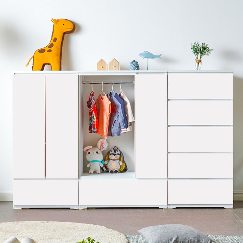 [에띠안]오로라 LPM 400/600/800 베이비 옷장 수납장 양문 행거장 틈새장 서랍장 아기옷장 화이트