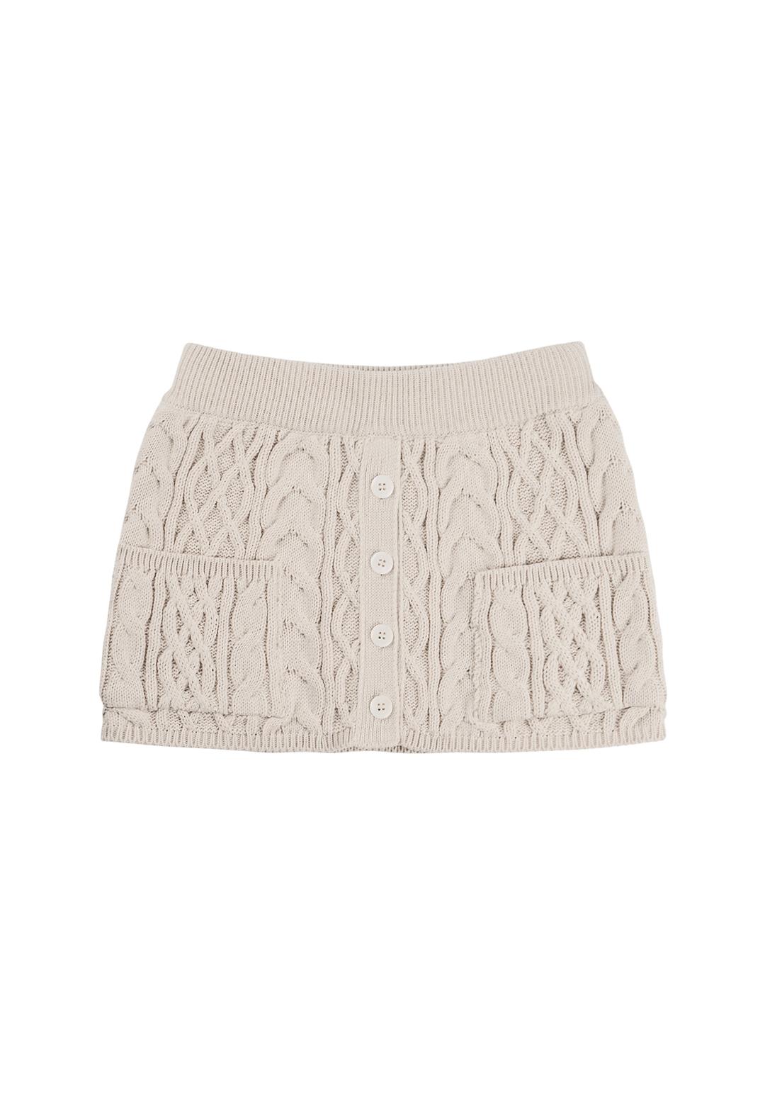 Dear Winter Knit Skirt [Oatmeal]