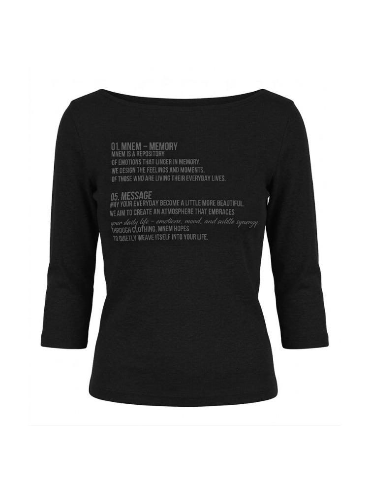 4th) [mnem] Essential Printed 3/4 Sleeve Tee (black)