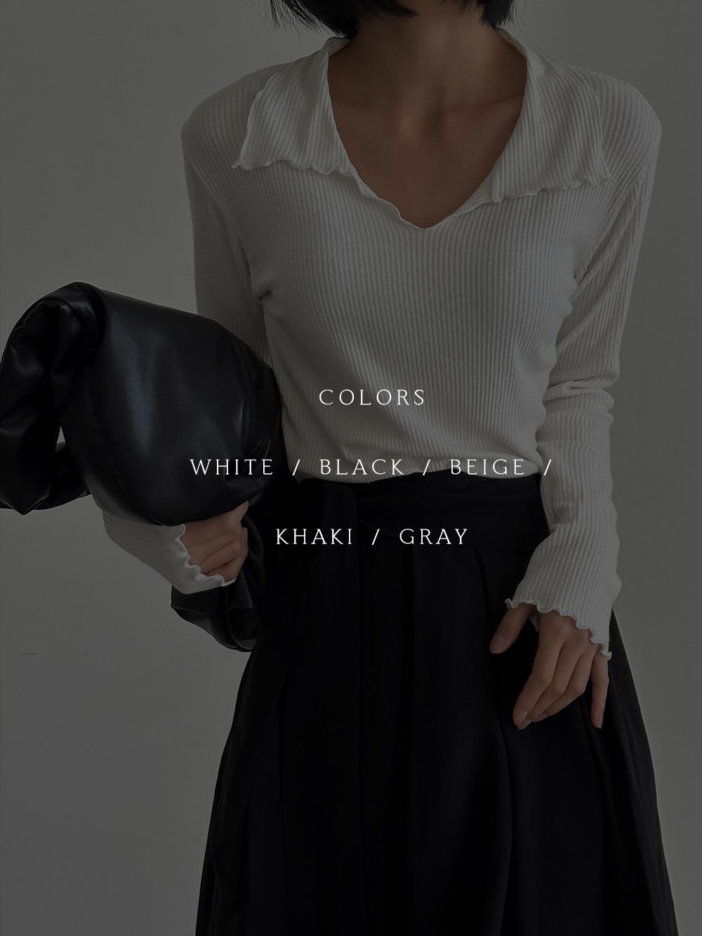 [기획할인/무배/당배/MADE] 여리 루즈핏 물결 골지 카라티