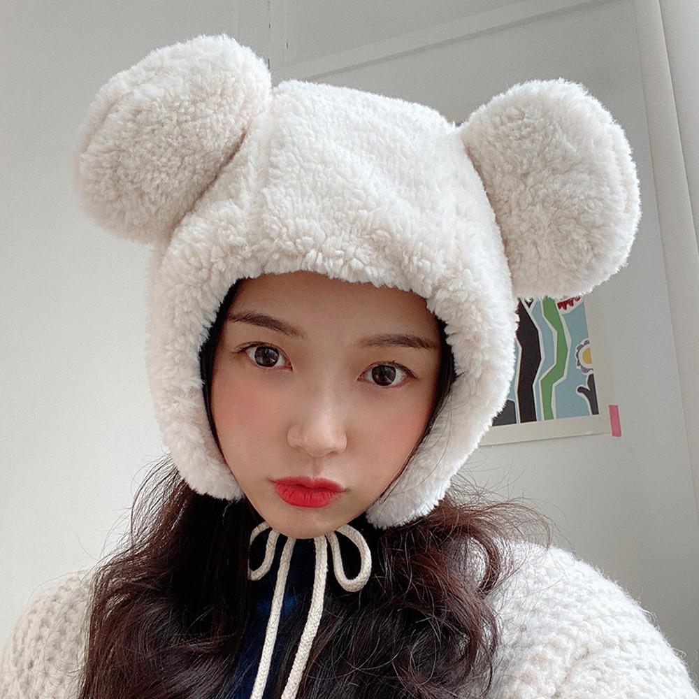 기안84 커염 뽀작 양털 곰돌이 귀 후드 목도리 귀달이모자 방한 겨울