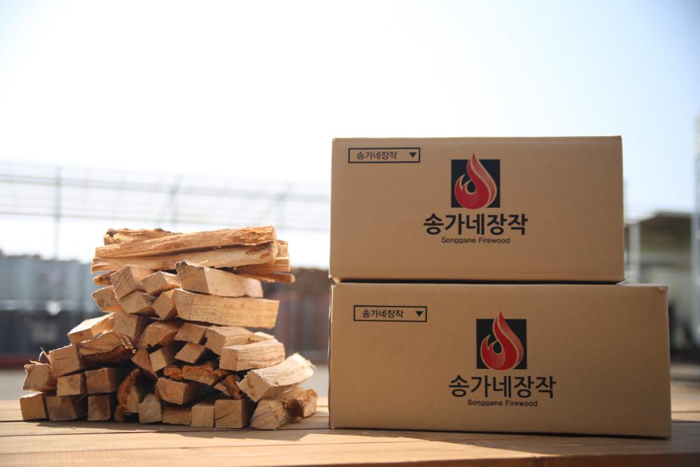 송가네장작 잘타는 참나무 장작 완벽건조 캠핑장작 10kg