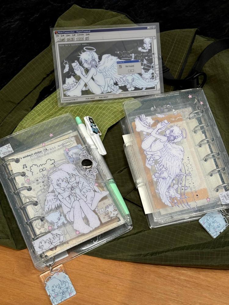 [ Oliwa ] Angel Beats A7 글리터 pvc 6공 바인더 세트