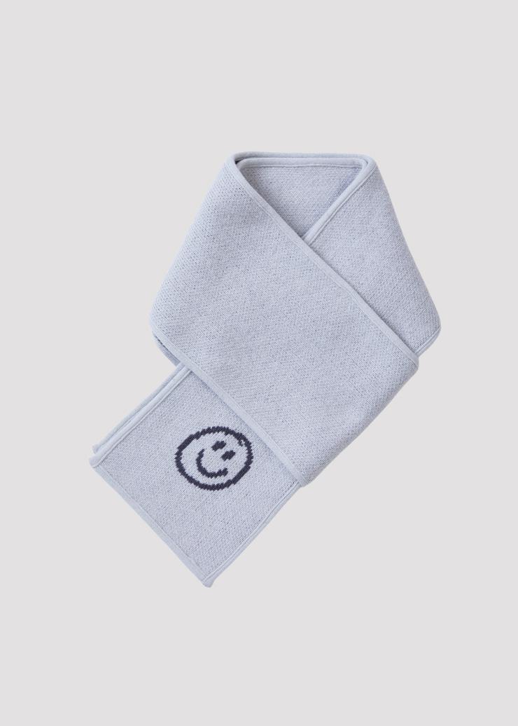 WOOL KNIT MUFFLER LOVE GREY