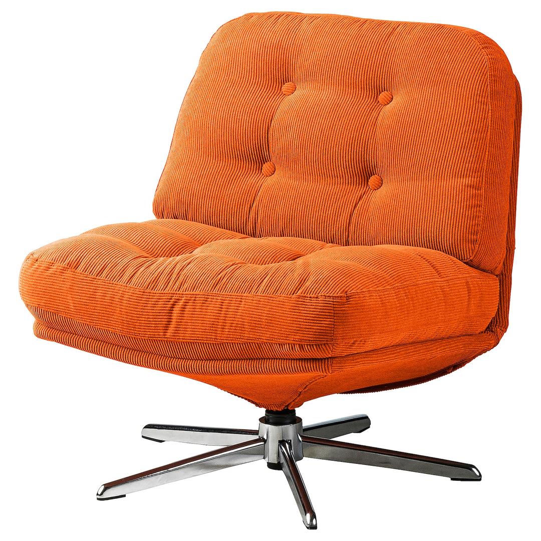 DYVLINGE Swivel armchair - Kelinge orange