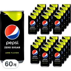 펩시 제로슈거 라임향, 210ml, 60개