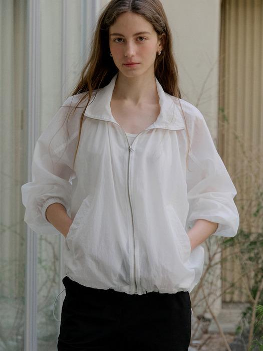 comos 1444 shirring sheer wind breaker (white)