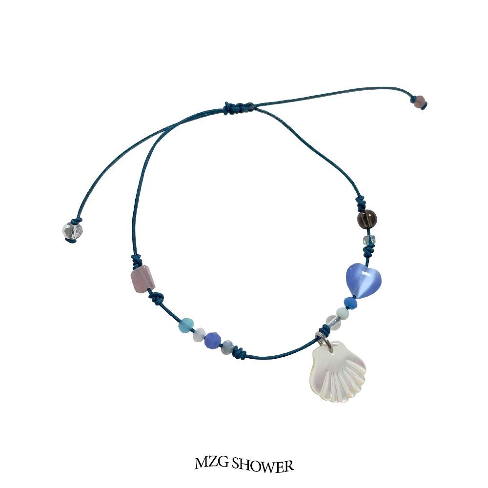 여름 빈티지 자개 원석 매듭 팔찌