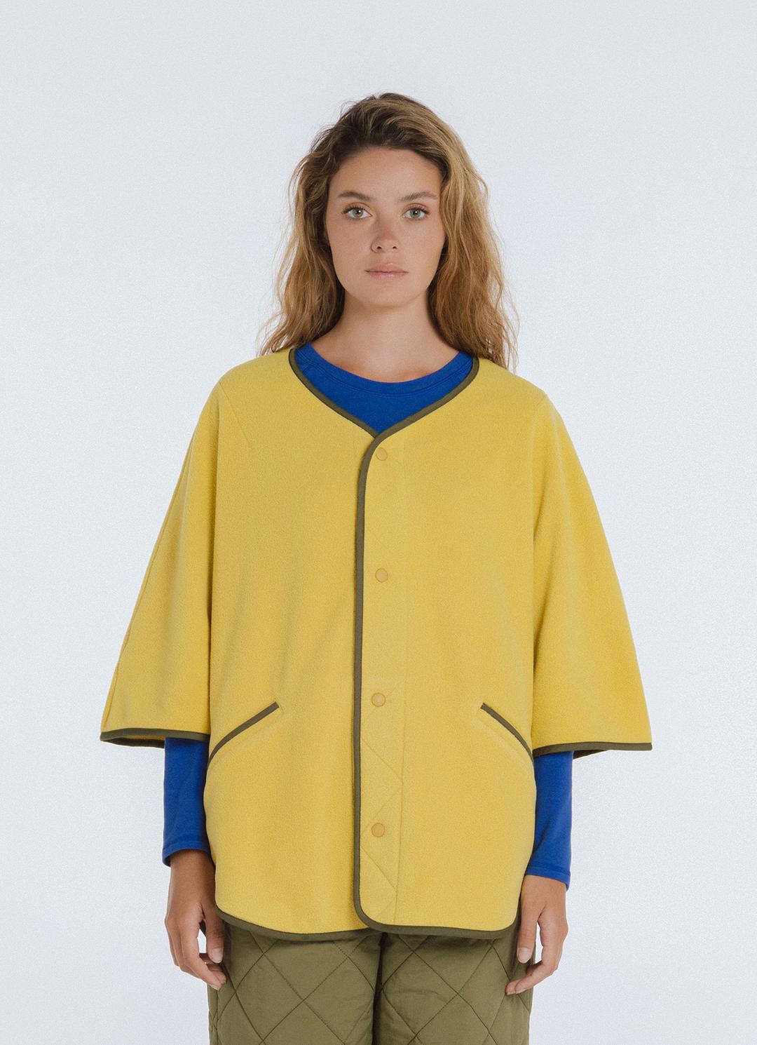 Polar Fleece poncho_Oil Yellow