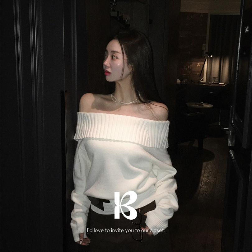 베이델리 [MADE/연말룩]키스미 오프숄더 워머 니트