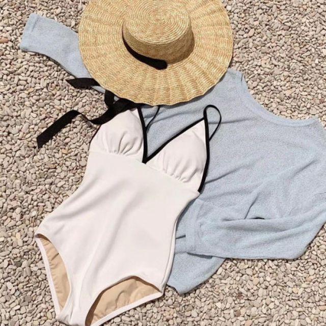 MFNC-030019 여자 레쉬가드 모노키니 실내 원피스 체형커버 워터파크 바캉스룩 비치웨어 원피스 수영복