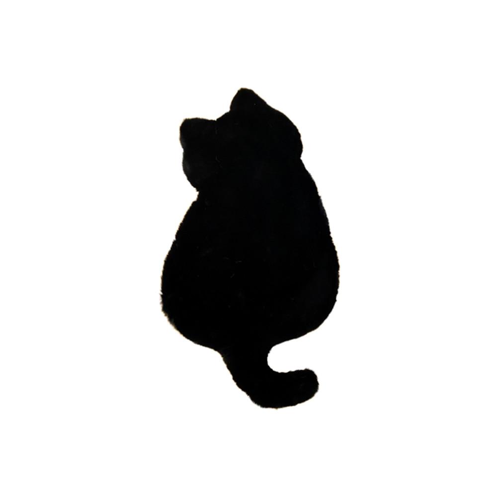 블랙 캐릭터 귀여운 발매트 모조 고양이 부드러운 러그
