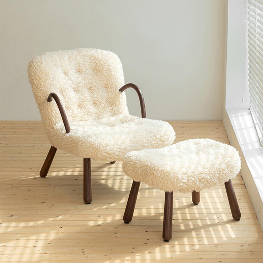 북유럽 원목의자 양모 패브릭 싱글소파 카페 라운지 1인용의자 13종