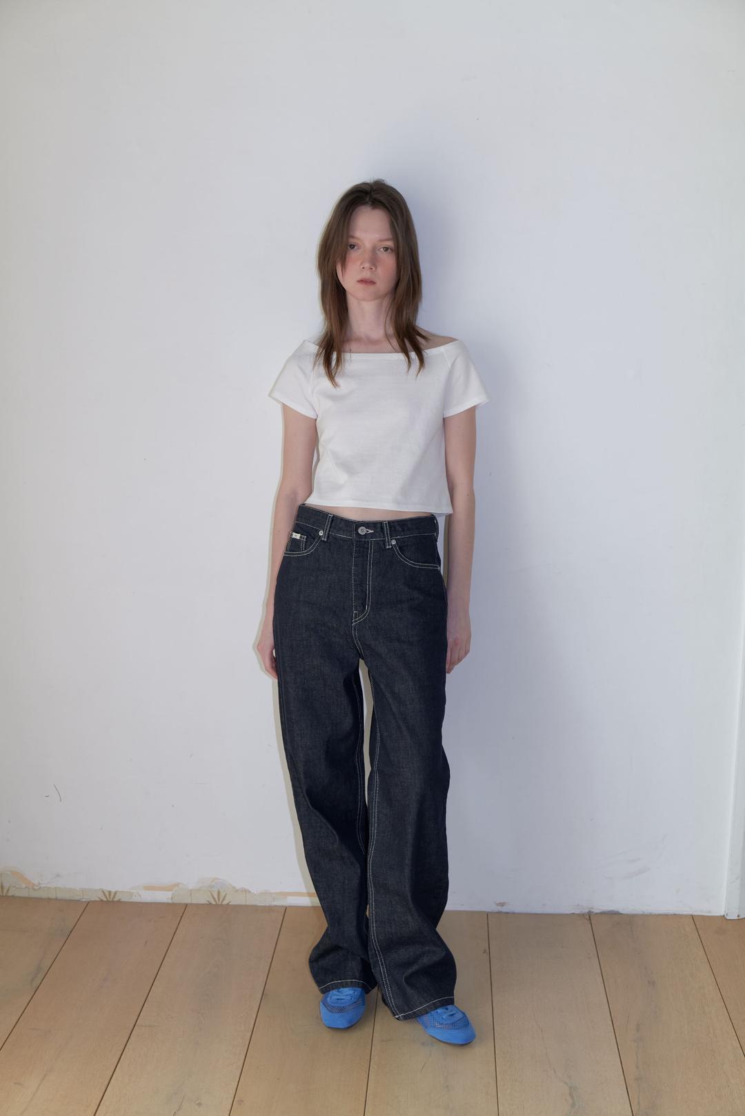 Straight denim pants - Dark blue