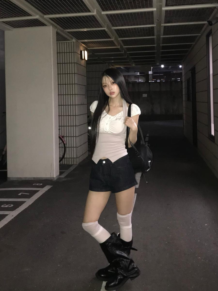 BLACK M 바로배송 asa denim shorts(2 color)