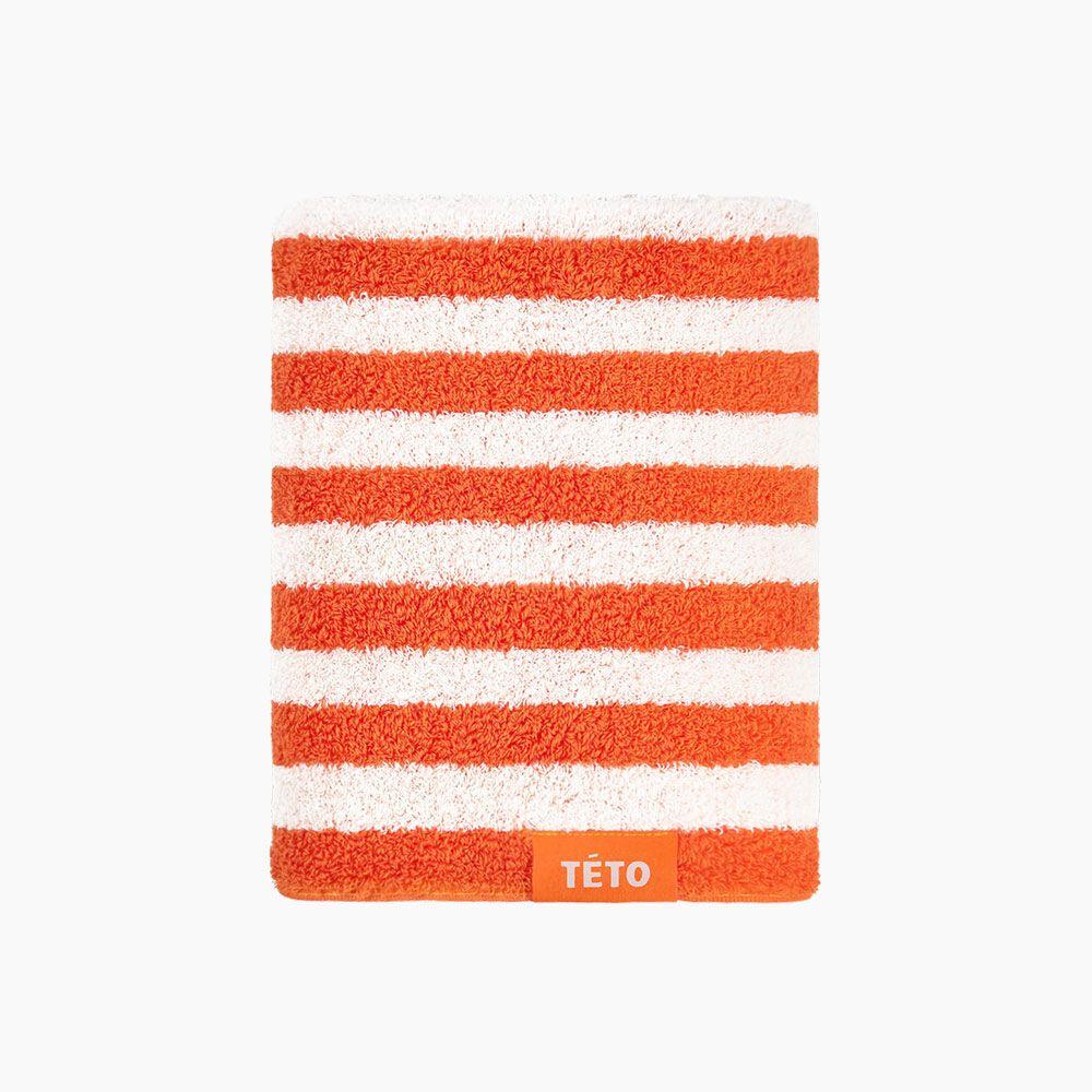 1P 스트라이프 오렌지 수피마 수건 230g