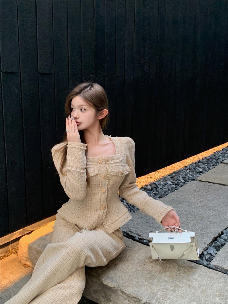 여성스러운 바지 투피스