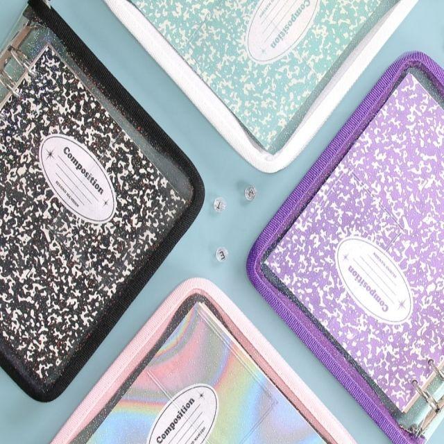 바인더 6공 다이어리 지퍼형 일기 계획 커버 트윙클 플랜 4종