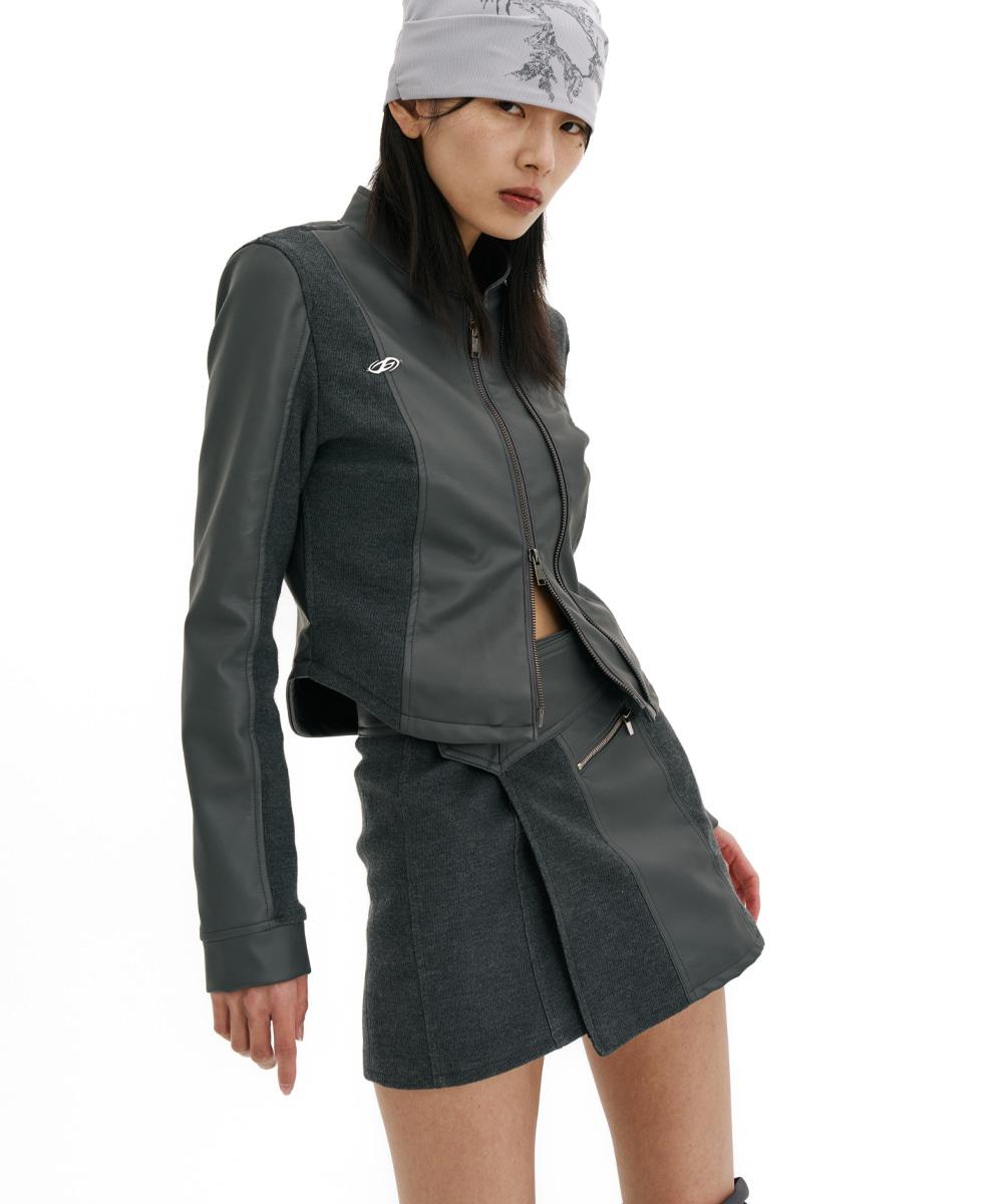 Leather wrapped skirt
