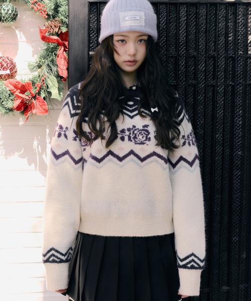 NORDIC KNIT PULLOVER IVORY