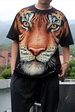 3D 야광 레오파드, 빅타이거 호랑이 빅 프린팅 루즈핏