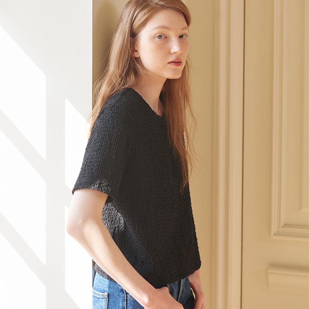 Wrinkle Crop Tee Black