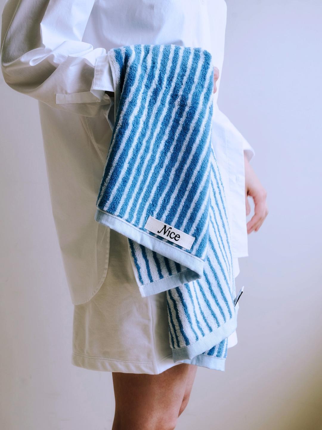 [Nice Weather Apparel] STRIPE TOWEL 1P (SKY BLUE)