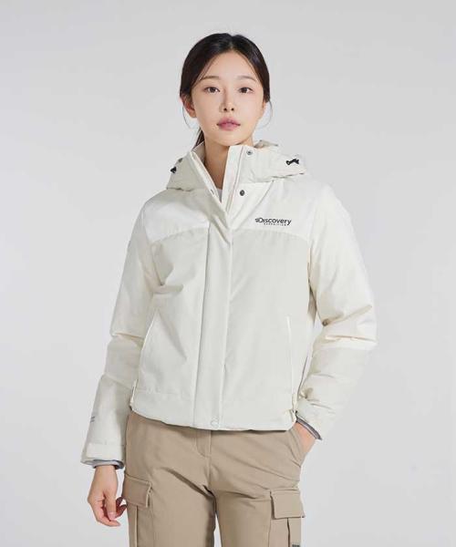 여성 베르겐 고어 윈드스토퍼 구스다운 숏패딩 (IVORY)