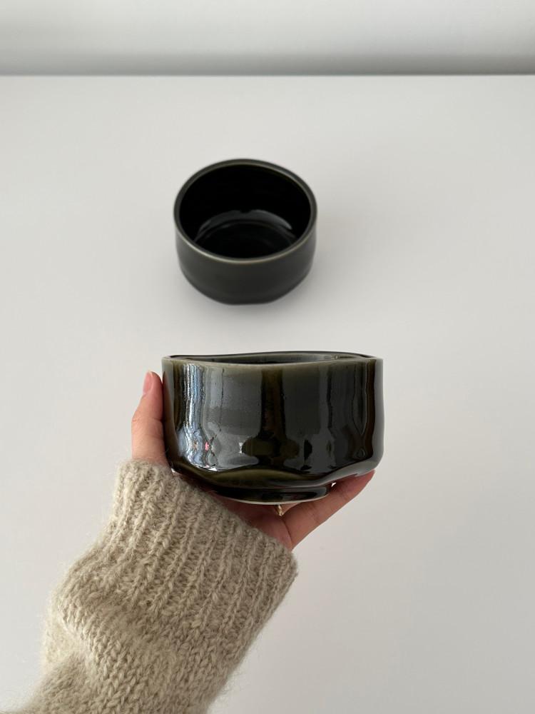 딥 그린 볼 도자기 그릇