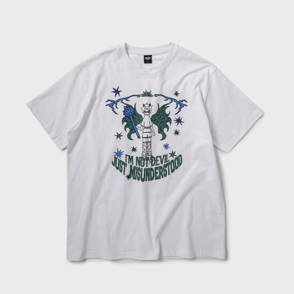 낫 데빌 반팔 티셔츠-화이트