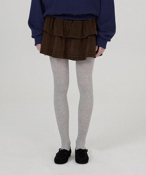 Corduroy Cancan Mini Skirt - Brown