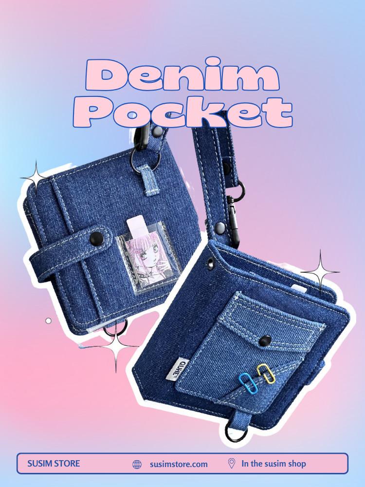 수심 Denim Pocket Collect Book 데님 포켓 콜렉트북 포켓 포카 3인치