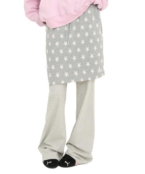 [쓰까르 X 밈더] 까르 레이어드 스커트 팬츠_그레이