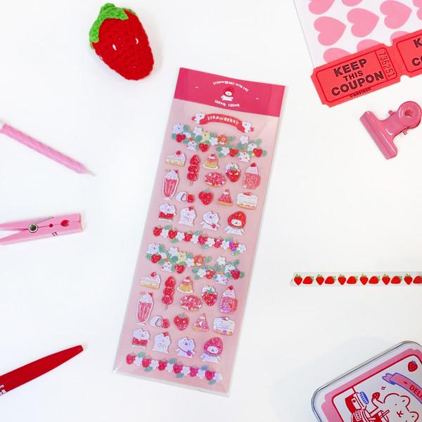 [싕싕] 스티커 - 딸기냥