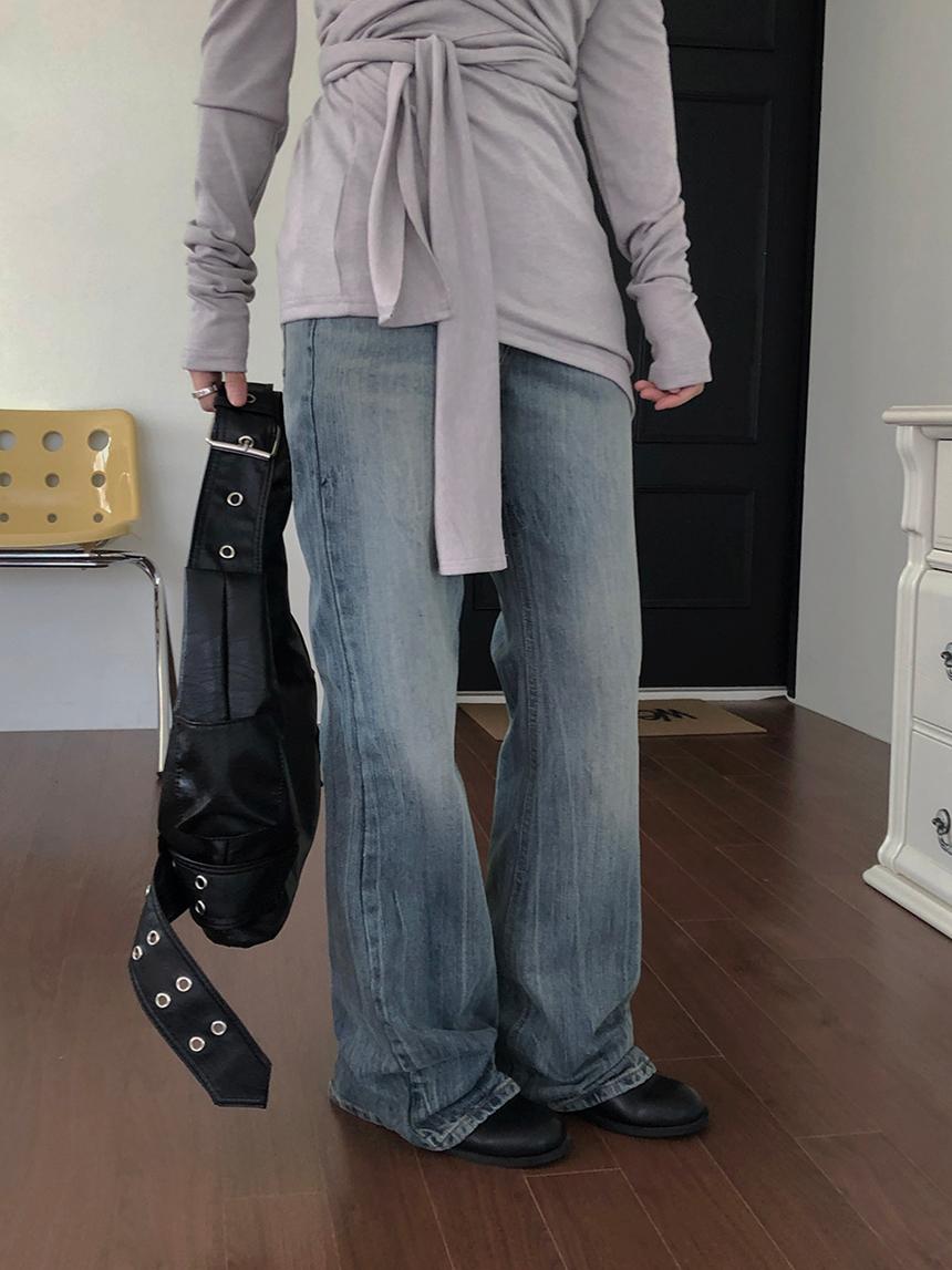 제이어반스 시와 로우라이즈 세미 부츠컷 데님 팬츠 44005