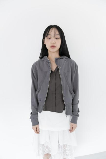 오무수히 front pocket hood zip-up(2colors)