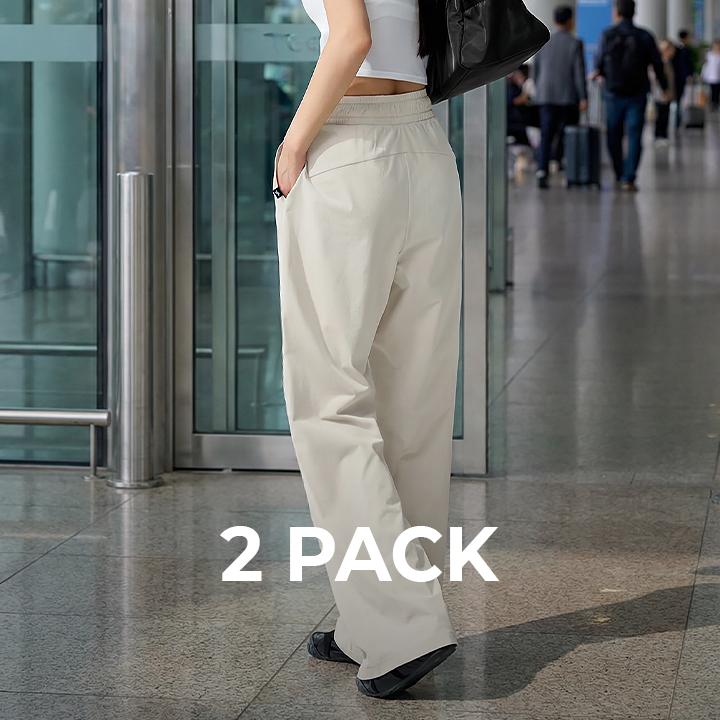 [2PACK] 컴포트텐션 베이직 와이드팬츠