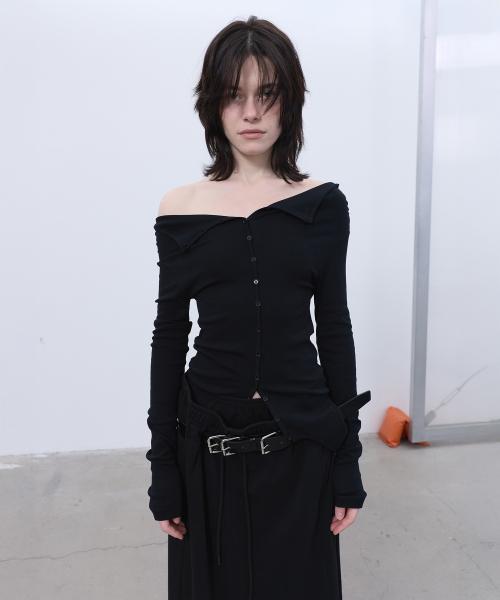 TWO-WAY BUTTON-UP TOP (BLACK)