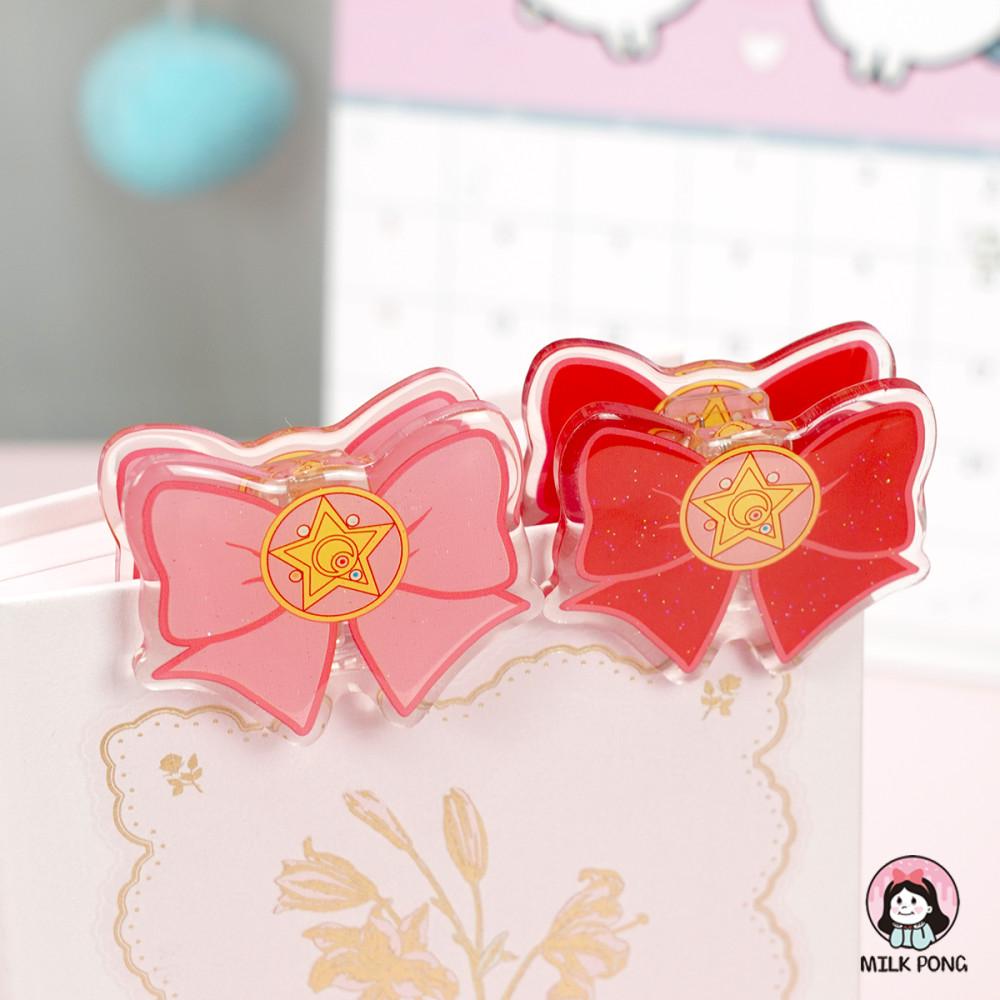 [2P세트] 세일러문 변신 리본 아크릴 집게 다이어리 아크릴 클립