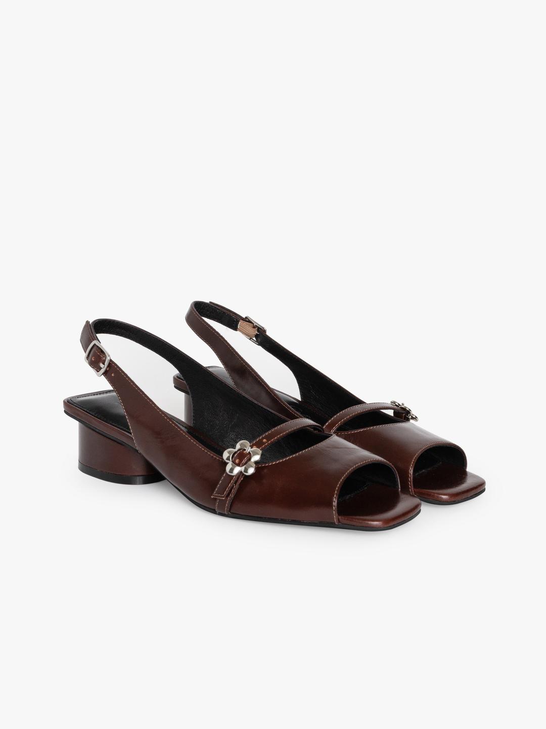 Mackie Peep Toe - Chocolate - Chocolate / 5.5