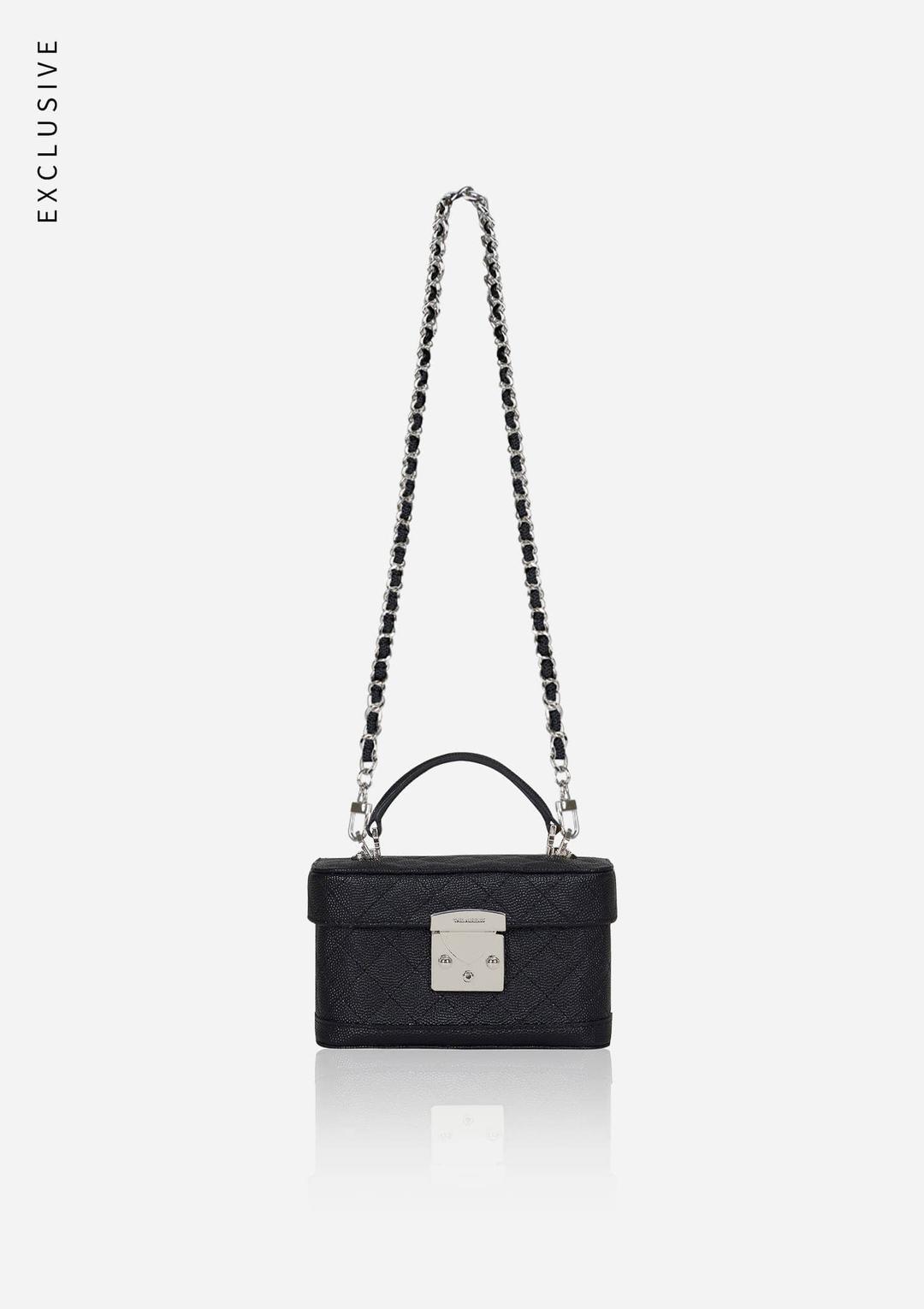 [EXCLUSIVE] Halfmoon box bag - 캐비어 블랙