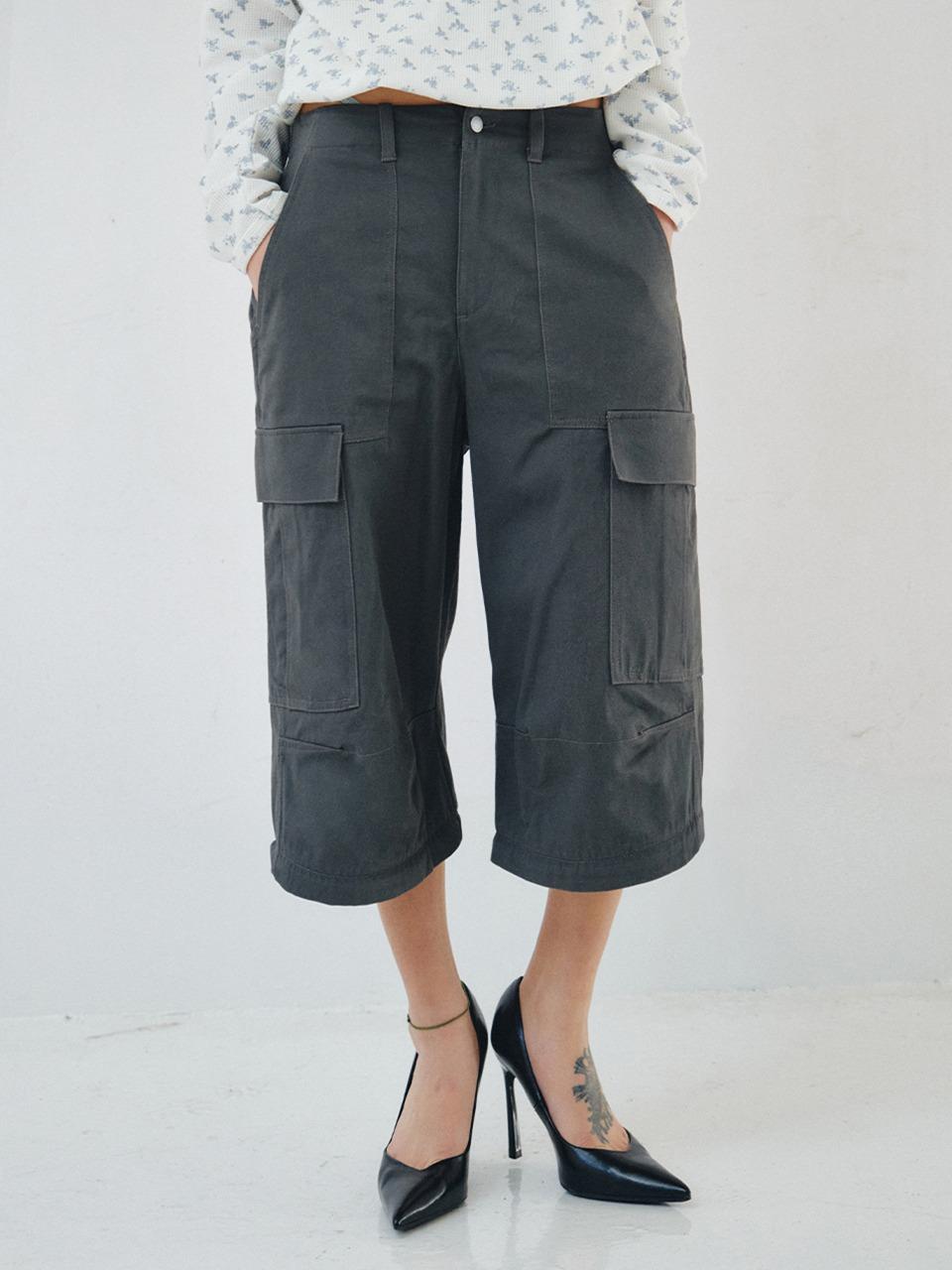 [PLZPROJECT]2-WAY CONVERTIBLE PANTS, CHARCOAL
