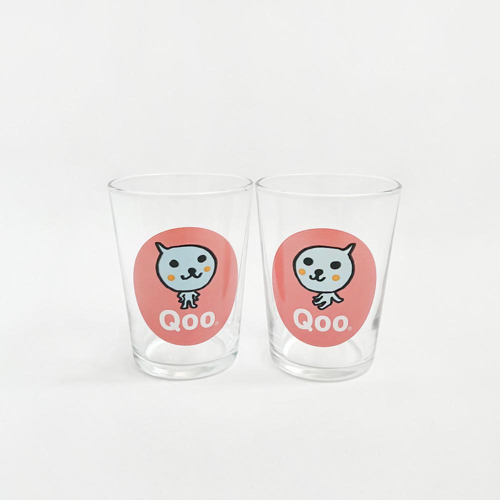 쿠우 빈티지컵 Qoo 캐릭터 일본 레트로 글라스 / 홈카페 유리컵 귀여운 쥬스컵 (핑크)