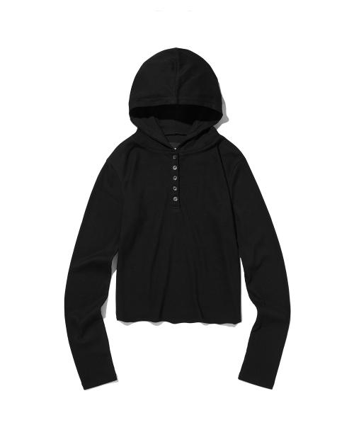 HOODED HENLEY NECK [BLACK]