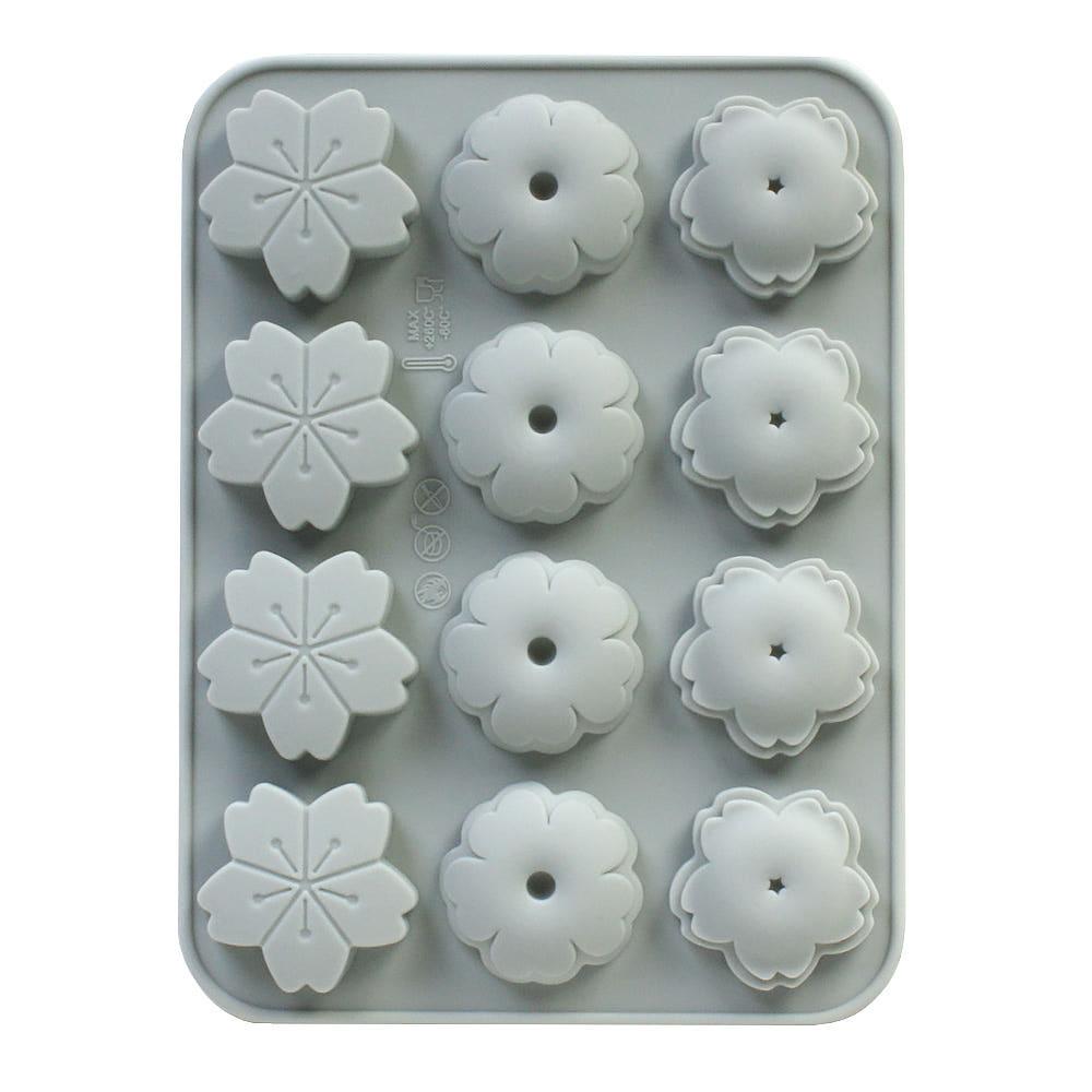 실리콘몰드 (꽃모양3종 12구) 벚꽃 등 초콜릿틀