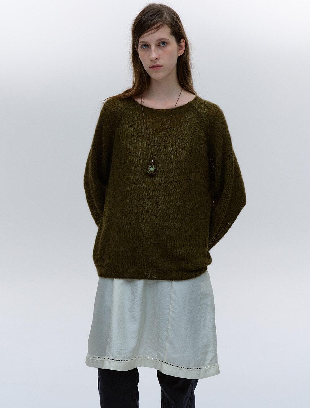 MOHAIR LOOSE-FIT KNIT [KHAKI]